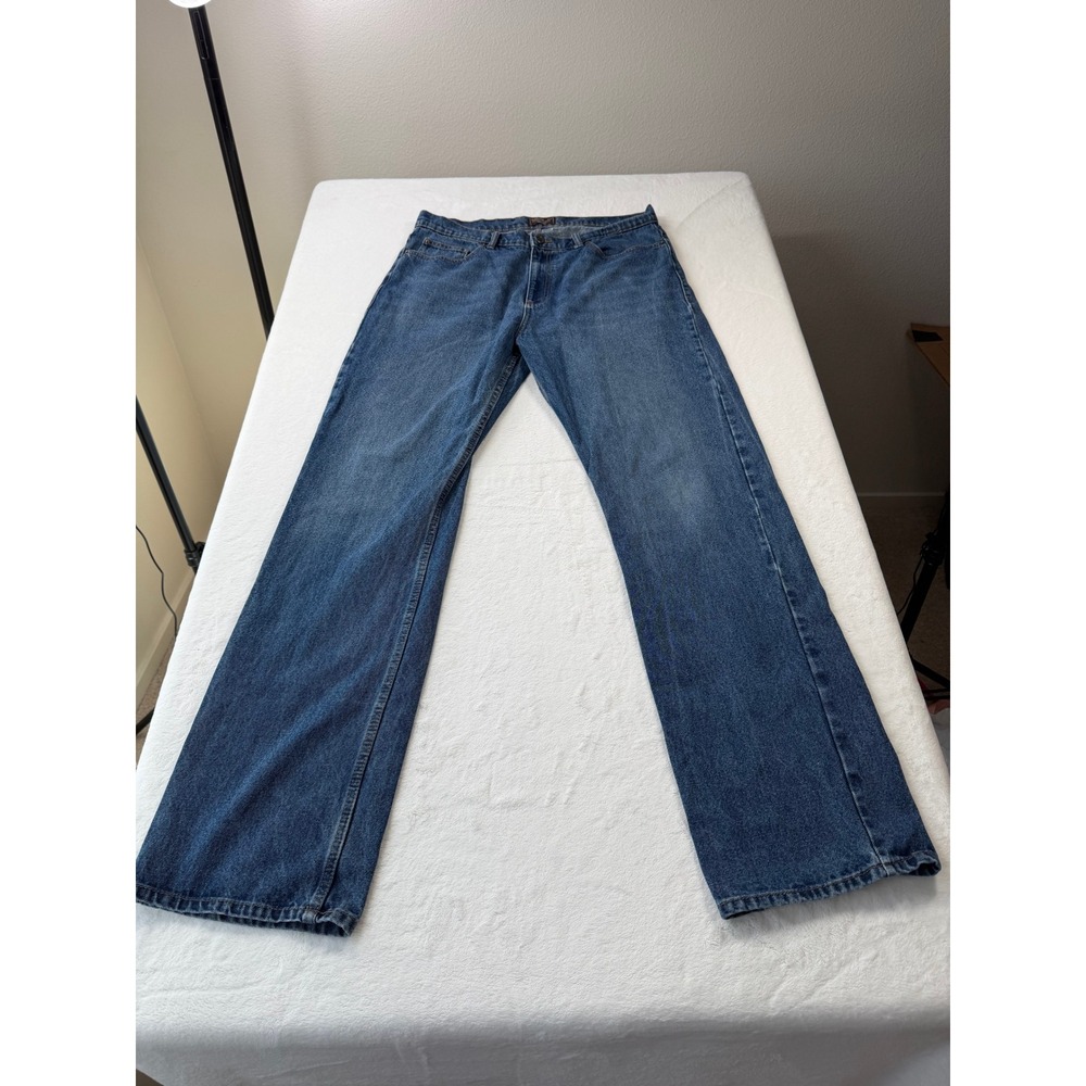 Pintlar Jeans Mens 38x36 Blue Good Straight‎ Leg 100% Cotton Rugged Denim